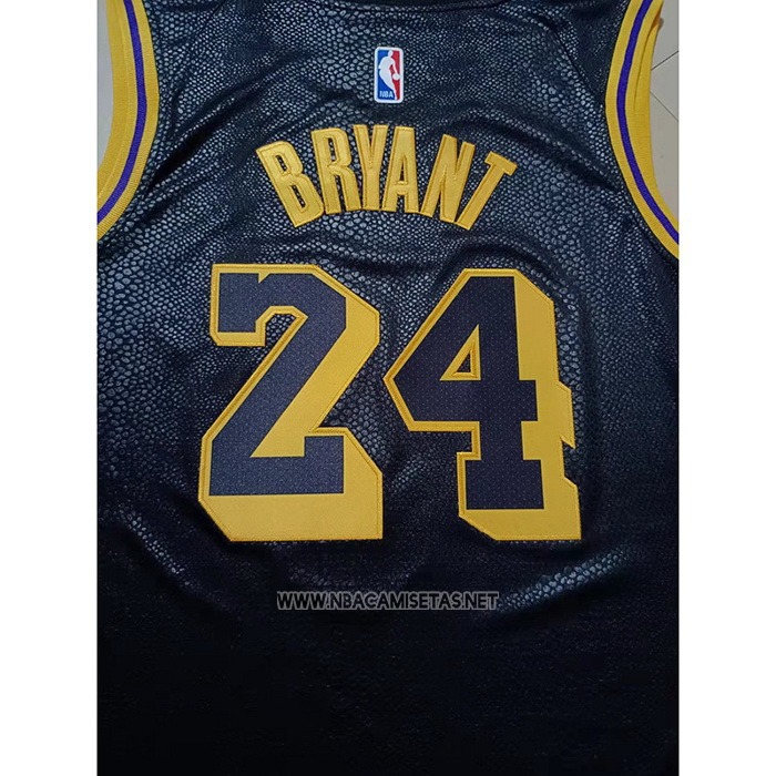 Camiseta Los Angeles Lakers Kobe Bryant NO 8 24 Black Mamba Negro
